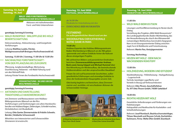 14.Holztage in Eisenbach (Hochschwarzwald) 13.06.2026 - 14.06.2026